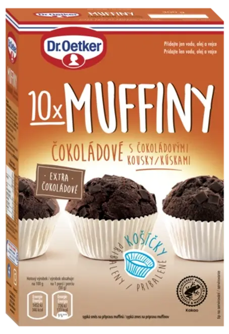 Dr. Oetker Muffiny čokoládové s čokoládovými kousky