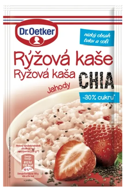 Dr. Oetker Rýžová kaše Jahody, CHIA