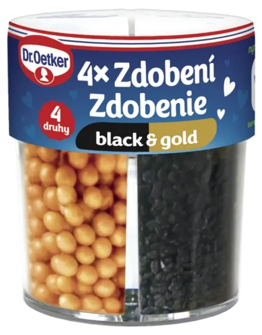 Dr. Oetker Zdobení 4 druhy black & gold