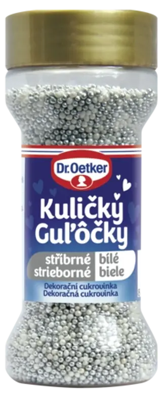 Kuličky stříbrné/bílé Dr. Oetker
