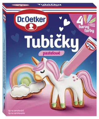 Tubičky pastelové 4 barvy Dr. Oetker růžová barva