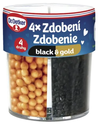 Zdobení 4 druhy black&gold Dr. Oetker