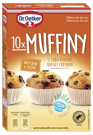 Muffiny s čokoládovými kousky Dr. Oetker