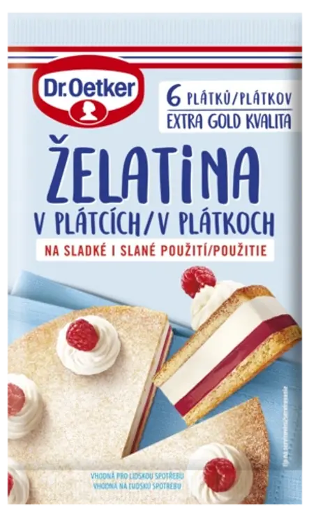 Želatina v plátcích Dr. Oetker