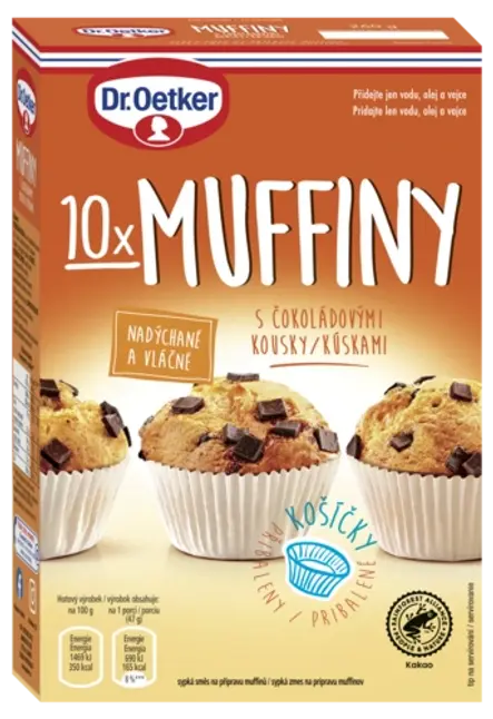 Muffiny s čokoládovými kousky Dr. Oetker