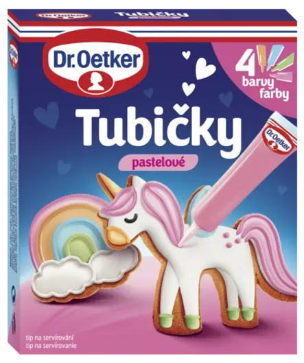 Tubičky pastelové 4 barvy Dr. Oetker růžová barva