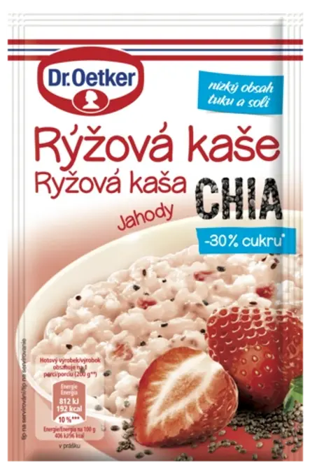 Rýžová kaše Jahody, CHIA Dr. Oetker