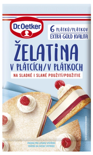 Želatina v plátcích Dr. Oetker