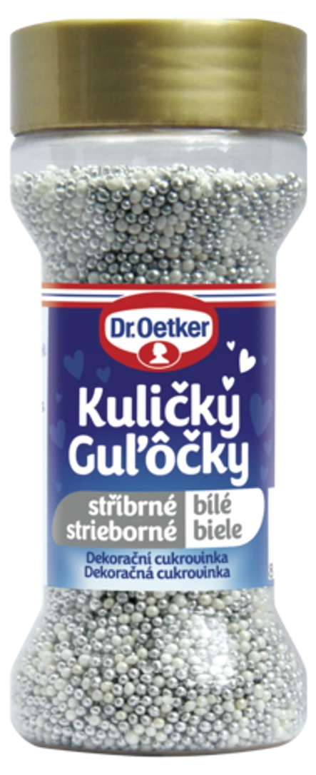 Kuličky stříbrné/bílé Dr. Oetker