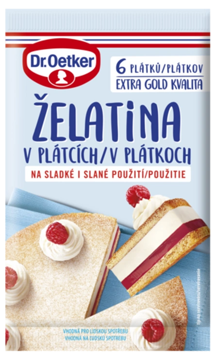 Želatina v plátcích Dr. Oetker
