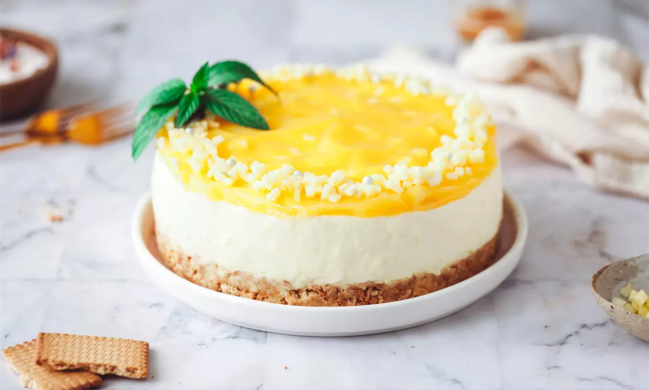 Nepečený mango cheesecake
