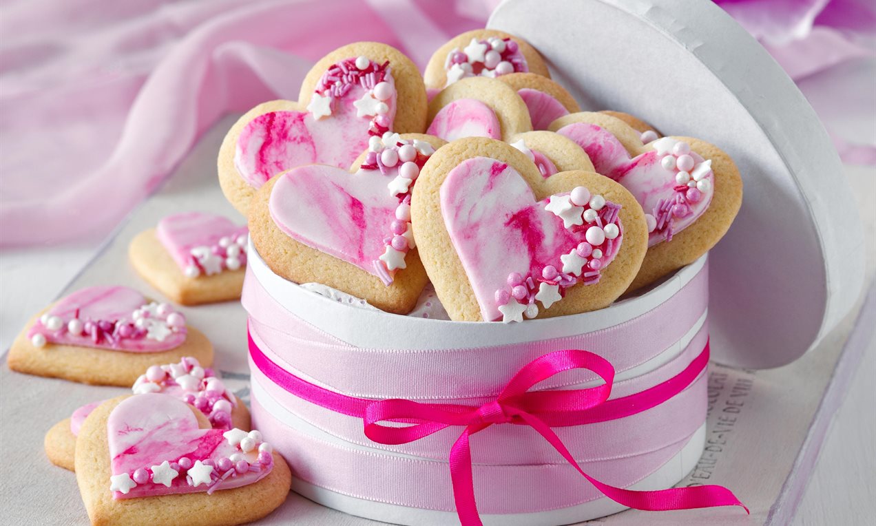 Mramorové sušenky ve tvaru srdce